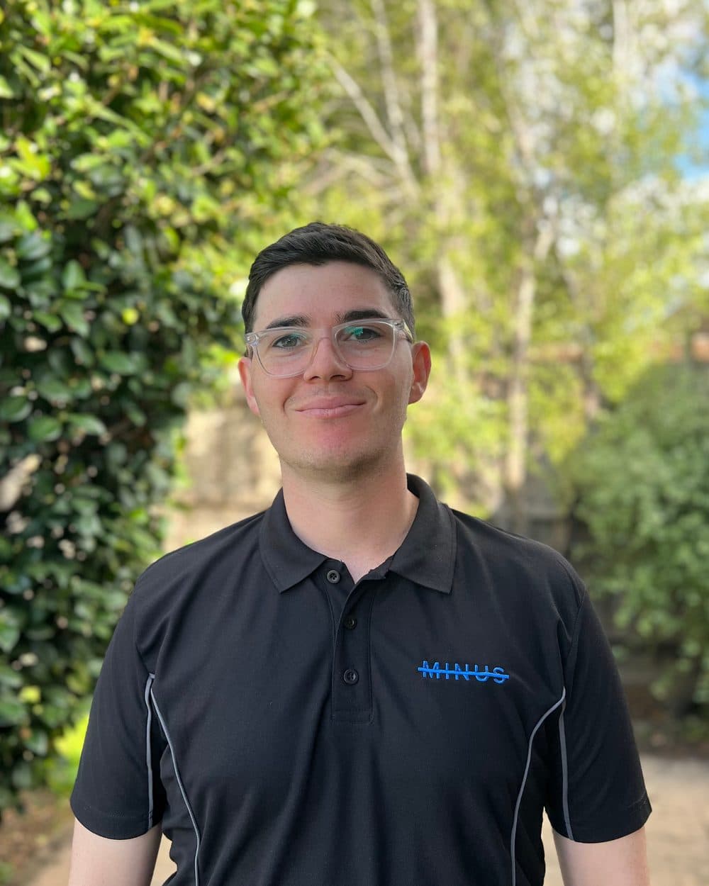 Nick Politakis, director of Minus Media, in a Minus polo